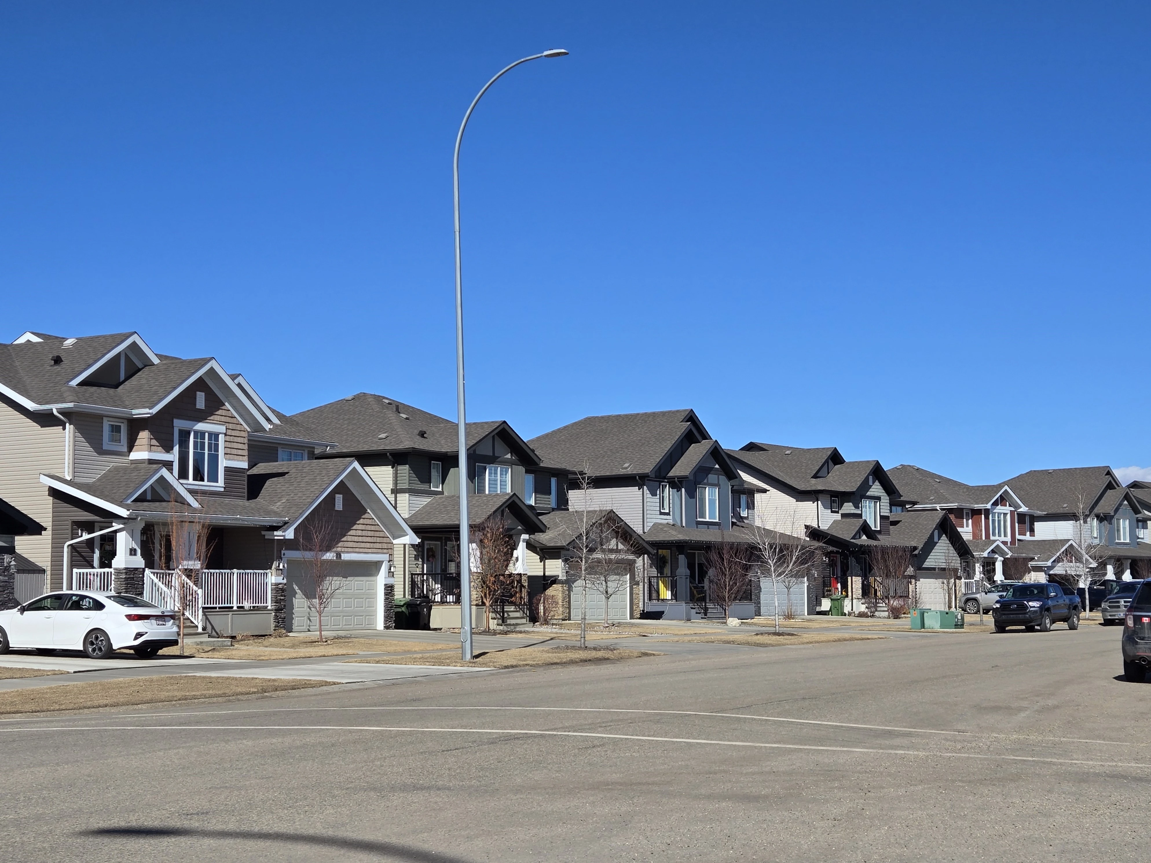 Homes in the new development of Sienna, Fort Saskatchewan, AB